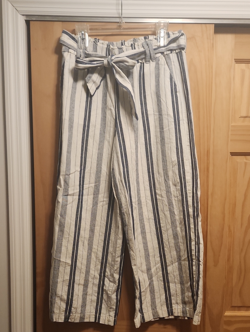a.n.a Striped Wide Leg Linen Pants